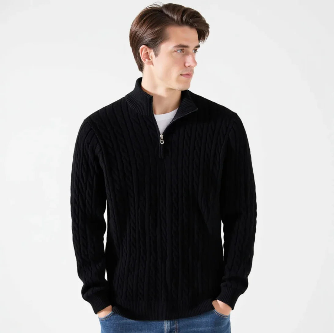 Preston Zipped Cable Sweater