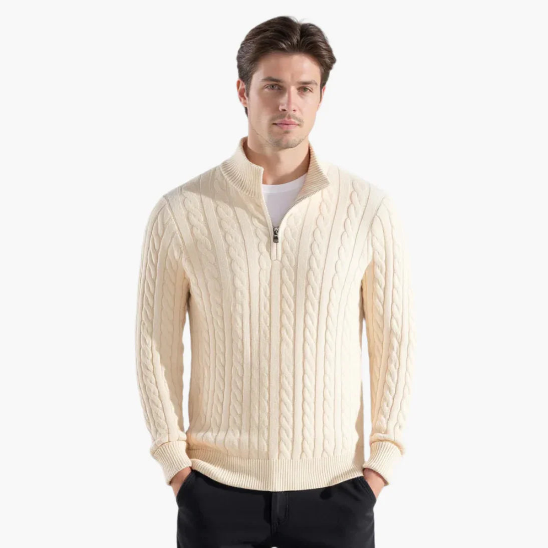 Preston Zipped Cable Sweater
