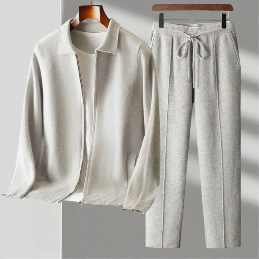 Ensemble Veste Zippée Et Pantalon Avec Cordon Pour Homme | Idéal Pour Usage Quotidien