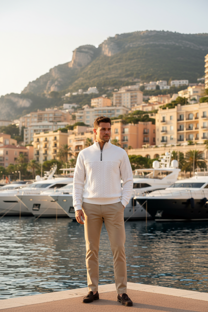 Bastien | Pull Zip Torsadé — Monaco