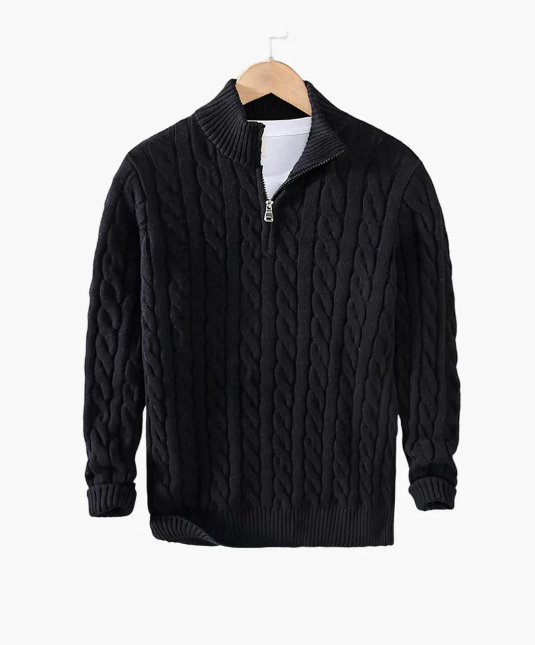 Preston Zipped Cable Sweater