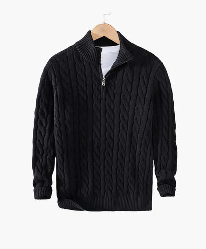 Preston Zipped Cable Sweater